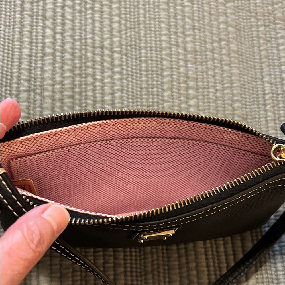 Dooney & Bourke Black Pebble Leather Wristlet - Picture 4 of 14